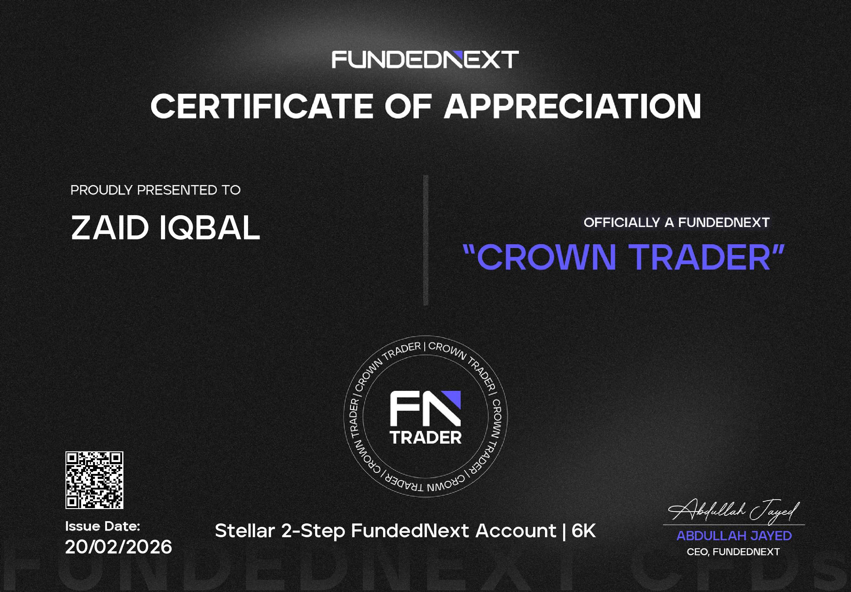 Funded certificate